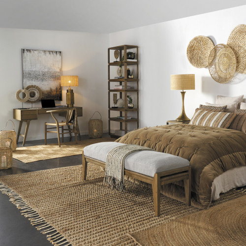 Banc PAUL et matelas en lin mélangé beige