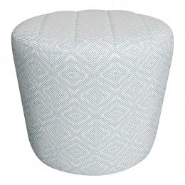 STOCKHOLM Pouf turquoise and ecru