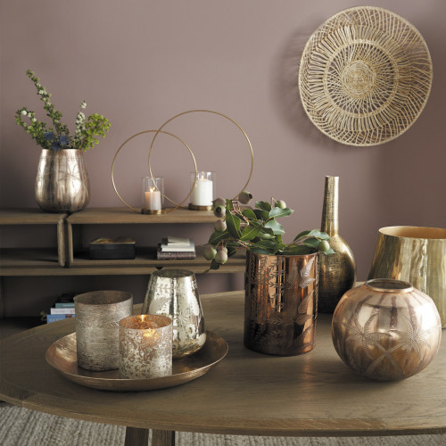 Mirage Round Matte Rose Gold Vase