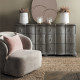 Coussin MATTEO velours et lin - Rose