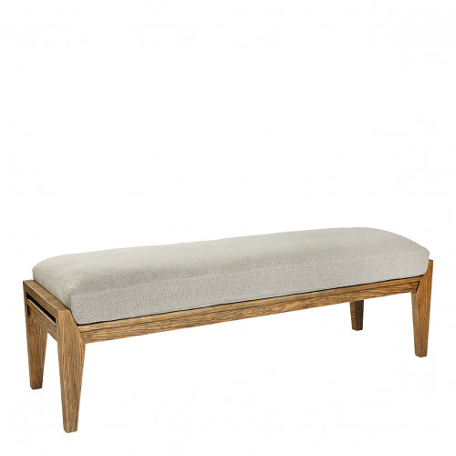 PAUL Bench with beige linen blend mattress