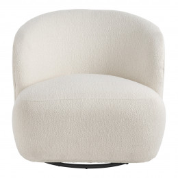 LISETTE Swivel Armchair in Bouclé - Cream