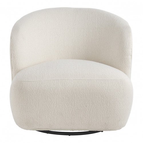 Fauteuil tournant  LISETTE en bouclette - Crème