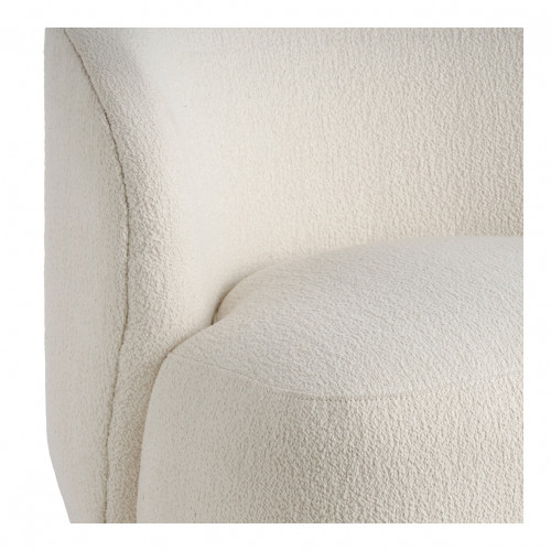 Fauteuil tournant  LISETTE en bouclette - Crème
