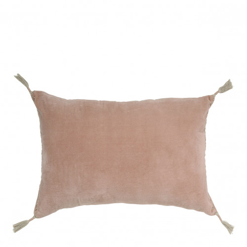 Coussin MATTEO velours et lin - Rose
