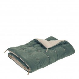 Futon MATTÉO en velours de coton et lin - 180 x 80 cm - Céladon