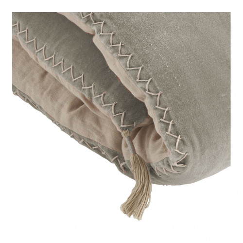 MATTÉO Futon in cotton velvet and linen - 180 x 80 cm - Gray