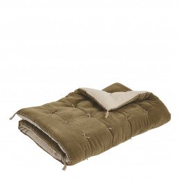 Futon MATTÉO en velours de coton et lin - 180 x 80 cm - Taupe