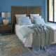 Plaid LEA lin - Bleu ciel
