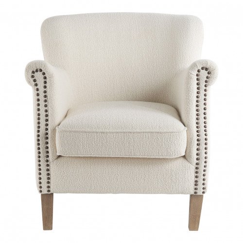 Fauteuil CLAUDE en bouclette - Crème