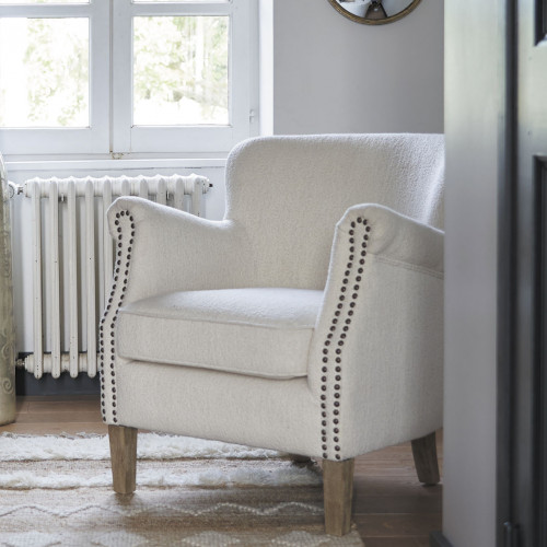 CLAUDE Armchair in Boucle - Cream