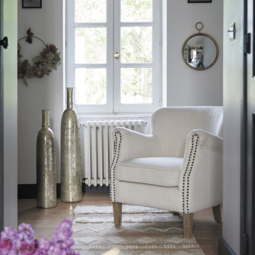 CLAUDE Armchair in Boucle - Cream