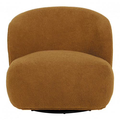 LISETTE Swivel Armchair in Boucle - Curry