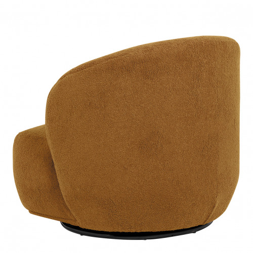 LISETTE Swivel Armchair in Boucle - Curry