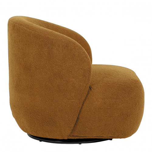 Fauteuil tournant LISETTE en bouclette - Curry