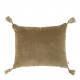 Coussin MATTEO velours et lin - Taupe