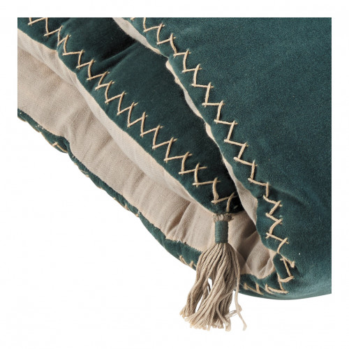 Futon MATTÉO en velours de coton et lin - 180 x 80 cm - Pétrole