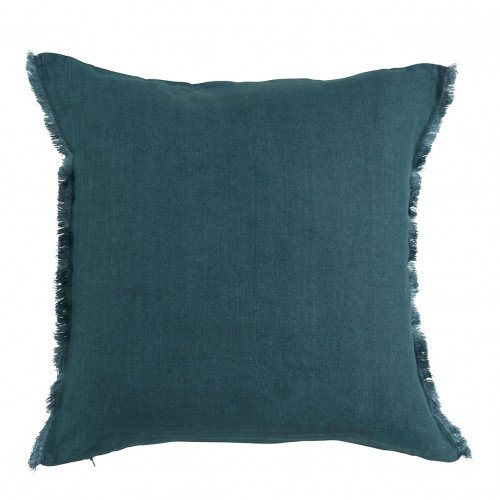 Housse de coussin CHLOÉ en lin lavé - Pétrole - 50 x 50 cm Housse de coussin CHLOÉ en lin lavé - Pétrole - 50 x 50 cm