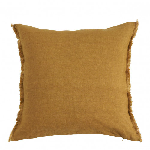 Housse de coussin CHLOÉ en lin lavé - Safran - 50 x 50 cm