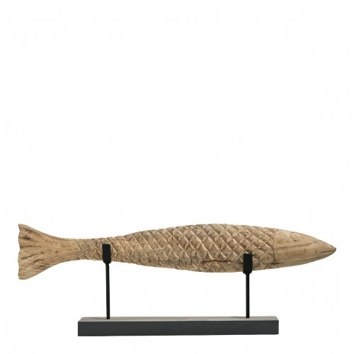 POISSON Statue in Mango Wood and Metal - Large Size