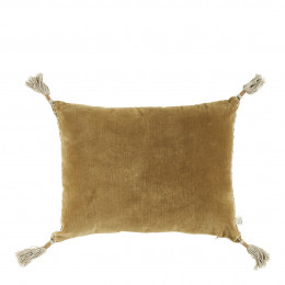 MATTÉO Cushion Cover in Cotton Velvet and Linen - Bronze - 30 x 40 cm