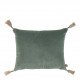 Housse de coussin MATTÉO en velours de coton et lin - Céladon - 30 x 40 cm