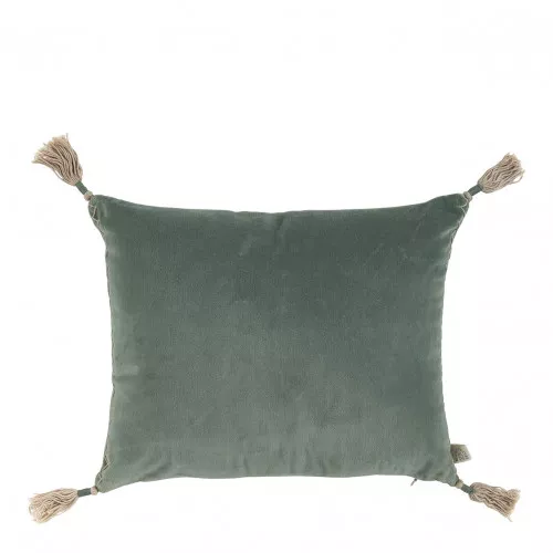 Housse de coussin MATTÉO en velours de coton et lin - Céladon - 30 x 40 cm