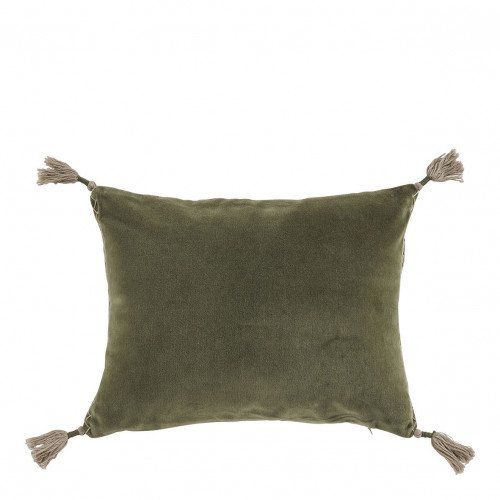 Housse de coussin MATTÉO en velours de coton et lin - Kaki - 30 x 40 cm