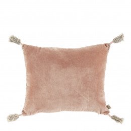 Housse de coussin MATTÉO en velours de coton et lin - Rose - 30 x 40 cm