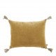 Housse de coussin MATTÉO en velours de coton et lin - Safran - 30 x 40 cm
