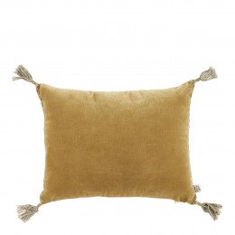 Housse de coussin MATTÉO en velours de coton et lin - Safran - 30 x 40 cm