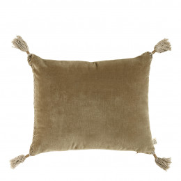 MATTÉO Cushion Cover in Cotton Velvet and Linen - Taupe - 30 x 40 cm