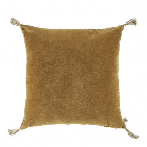 Housse de coussin MATTEO en velours de coton et lin - Bronze - 50 x 50 cm