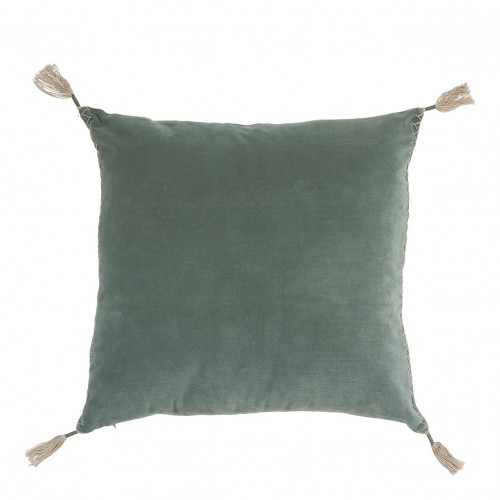 Housse de coussin MATTEO en velours de coton et lin - Céladon - 50 x 50 cm