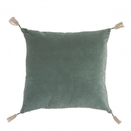 Housse de coussin MATTÉO en velours de coton et lin - Céladon - 50 x 50 cm