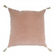 Housse de coussin MATTEO en velours de coton et lin - Rose - 50 x 50 cm