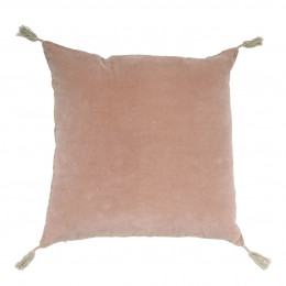 MATTÉO Cushion Cover in Cotton Velvet and Linen - Pink - 50 x 50 cm
