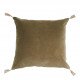 Housse de coussin MATTÉO en velours de coton et lin - Taupe - 50 x 50 cm