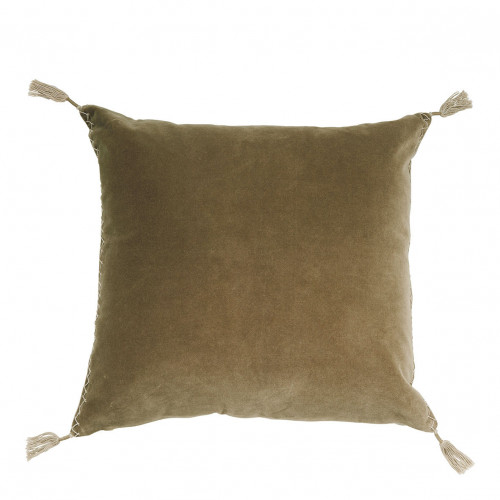 MATTÉO cushion cover in cotton velvet and linen - Taupe - 50 x 50 cm