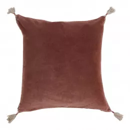 Housse de coussin MATTÉO en velours de coton et lin - Terracotta - 50 x 50 cm