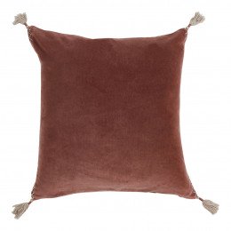 Housse de coussin MATTÉO en velours de coton et lin - Terracotta - 50 x 50 cm