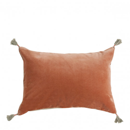 Housse de coussin MATTÉO en velours de coton et lin - Blush - 60 x 40 cm