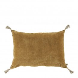 Housse de coussin MATTÉO en velours de coton et lin - Bronze - 60 x 40 cm