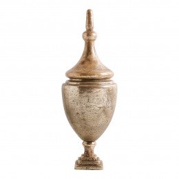 Pot jarre DAPHNÉ en verre mercurisé finition argent antique