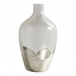 JEANNE Demijohn Vase in Transparent and Silver Glass