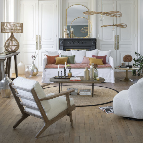 Pied de lampe ROMANE en rotin