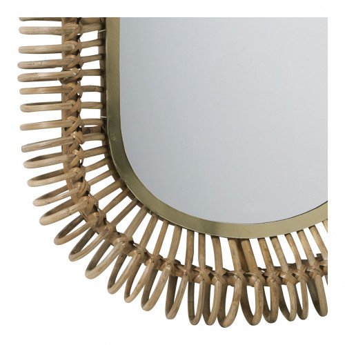 SALOMÉ Oval Rattan and Metal Mirror - Small Size - H. 70 cm
