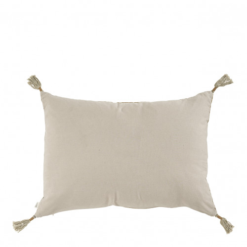 MATTÉO cushion cover in cotton velvet and linen - Saffron - 60 x 40 cm