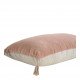 Housse de coussin MATTÉO en velours de coton et lin - Rose - 60 x 40 cm