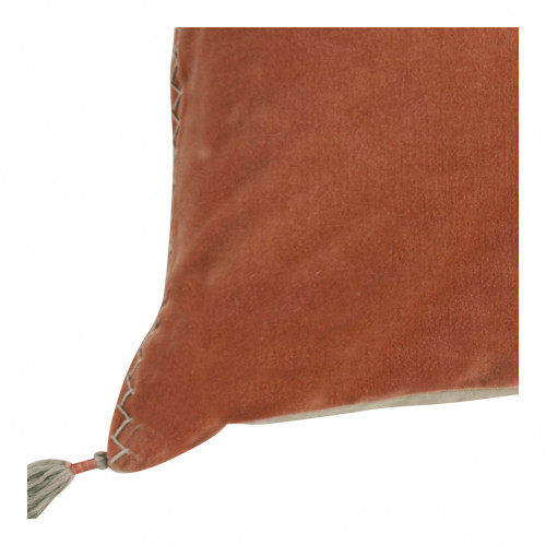Housse de coussin MATTÉO en velours de coton et lin - Blush - 60 x 40 cm